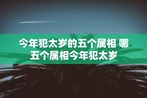 今年犯太岁的五个属相 哪五个属相今年犯太岁