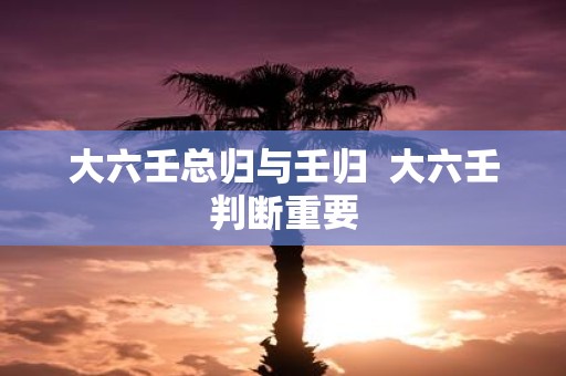 大六壬总归与壬归 大六壬判断重要