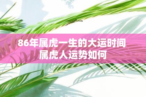 86年属虎一生的大运时间 属虎人运势如何