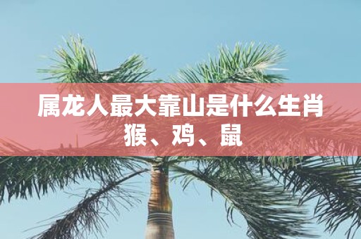 属龙人最大靠山是什么生肖 猴、鸡、鼠