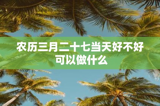农历三月二十七当天好不好 可以做什么