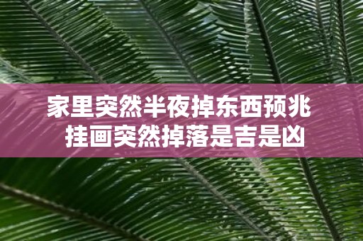 家里突然半夜掉东西预兆 挂画突然掉落是吉是凶