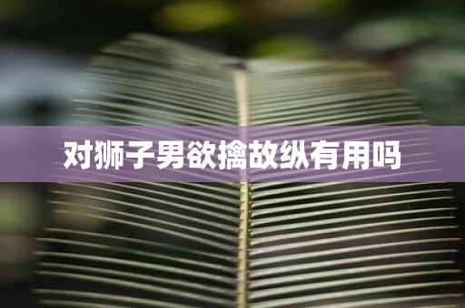 对狮子男欲擒故纵有用吗