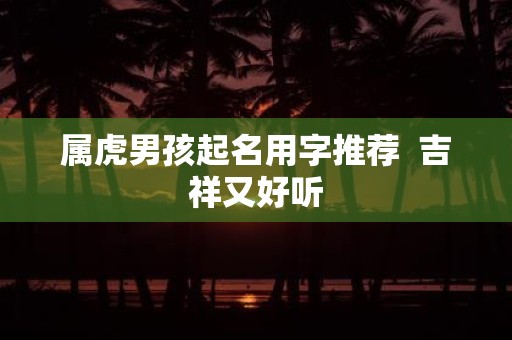 属虎男孩起名用字推荐 吉祥又好听