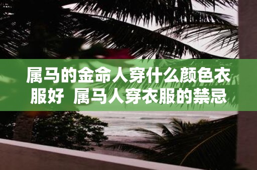 属马的金命人穿什么颜色衣服好 属马人穿衣服的禁忌颜色