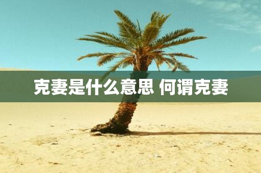 克妻是什么意思 何谓克妻
