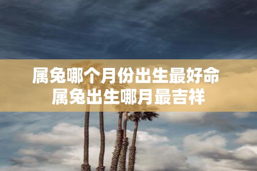 属兔哪个月份出生最好命 属兔出生哪月最吉祥