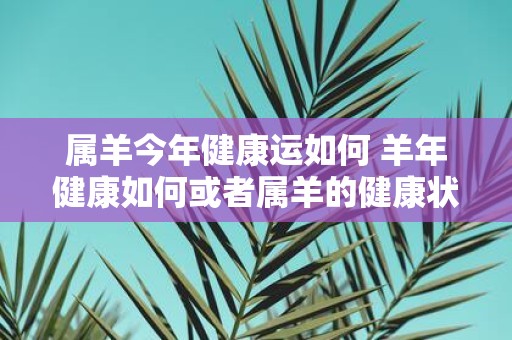 属羊今年健康运如何 羊年健康如何或者属羊的健康状况如何
