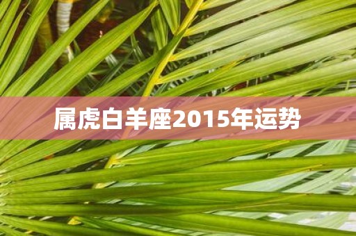 属虎白羊座2015年运势