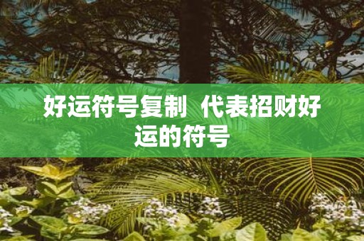 好运符号复制 代表招财好运的符号
