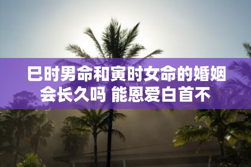 巳时男命和寅时女命的婚姻会长久吗 能恩爱白首不