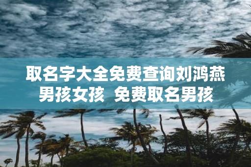 取名字大全免费查询刘鸿燕男孩女孩 免费取名男孩