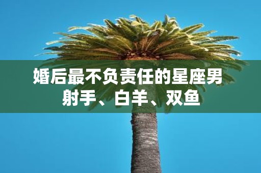 婚后最不负责任的星座男 射手、白羊、双鱼