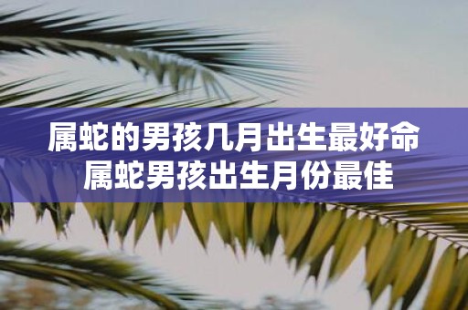属蛇的男孩几月出生最好命 属蛇男孩出生月份最佳
