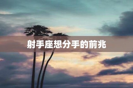 射手座想分手的前兆