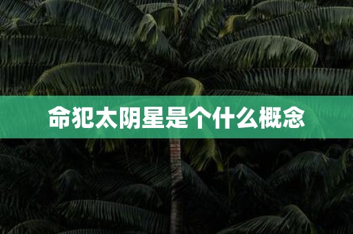 命犯太阴星是个什么概念