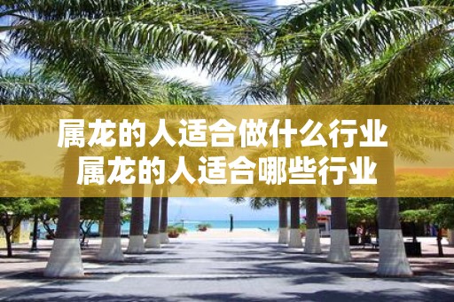 属龙的人适合做什么行业 属龙的人适合哪些行业