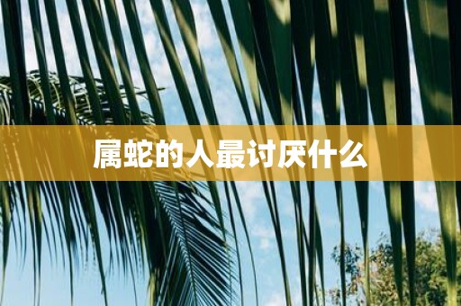 属蛇的人最讨厌什么