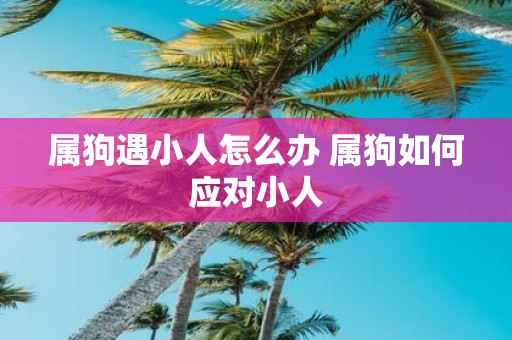 属狗遇小人怎么办 属狗如何应对小人