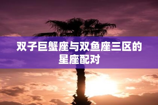 双子巨蟹座与双鱼座三区的星座配对