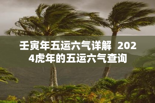 壬寅年五运六气详解 2025虎年的五运六气查询