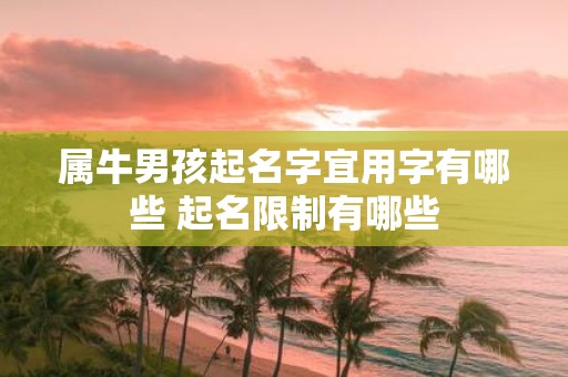 属牛男孩起名字宜用字有哪些 起名限制有哪些