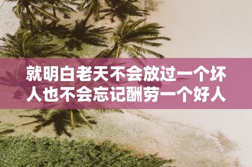 就明白老天不会放过一个坏人也不会忘记酬劳一个好人