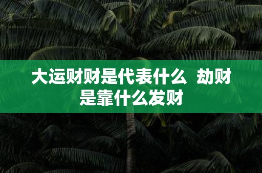 大运财财是代表什么 劫财是靠什么发财