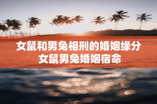 女鼠和男兔相刑的婚姻缘分 女鼠男兔婚姻宿命