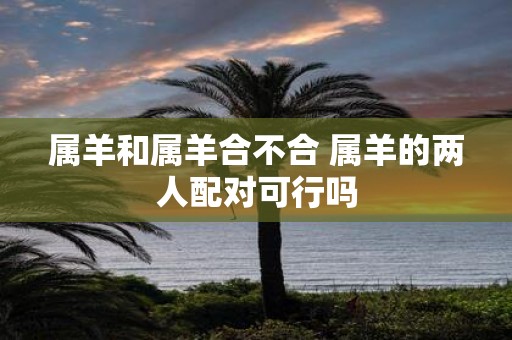 属羊和属羊合不合 属羊的两人配对可行吗