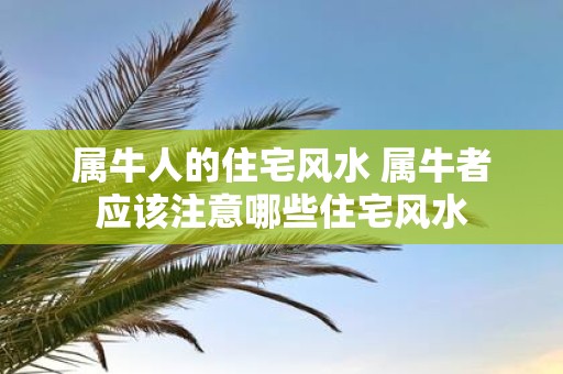 属牛人的住宅风水 属牛者应该注意哪些住宅风水