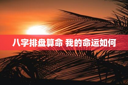 八字排盘算命 我的命运如何