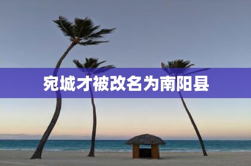 宛城才被改名为南阳县