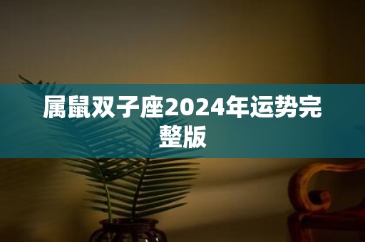 属鼠双子座2025年运势完整版
