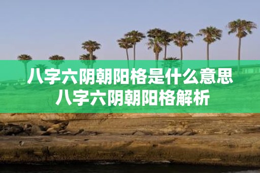 八字六阴朝阳格是什么意思 八字六阴朝阳格解析