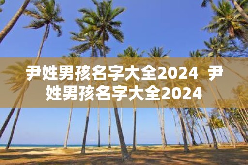 尹姓男孩名字大全2025 尹姓男孩名字大全2025