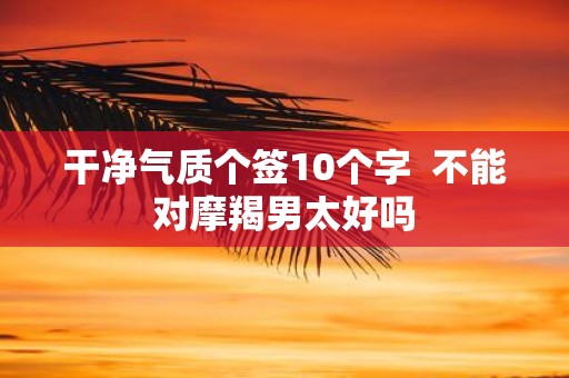 干净气质个签10个字 不能对摩羯男太好吗