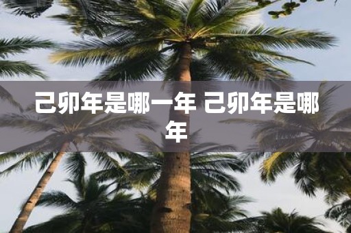 己卯年是哪一年 己卯年是哪年