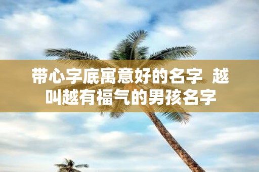 带心字底寓意好的名字 越叫越有福气的男孩名字