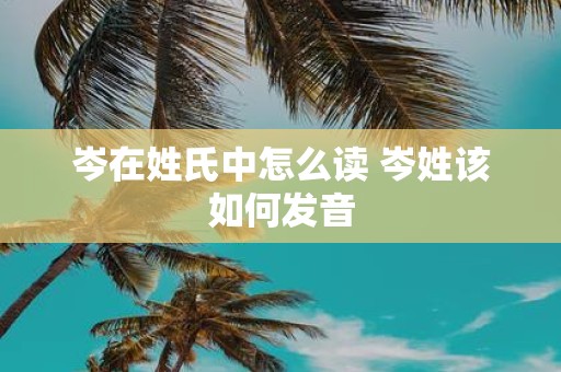 岑在姓氏中怎么读 岑姓该如何发音