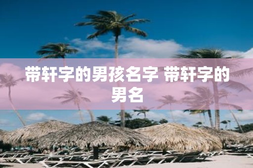 带轩字的男孩名字 带轩字的男名