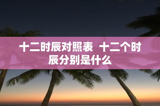 十二时辰对照表 十二个时辰分别是什么