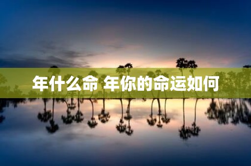 年什么命 年你的命运如何