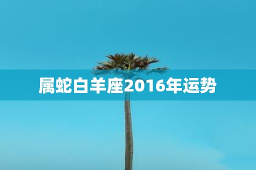属蛇白羊座2016年运势