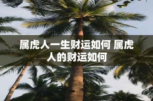 属虎人一生财运如何 属虎人的财运如何