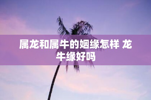 属龙和属牛的姻缘怎样 龙牛缘好吗