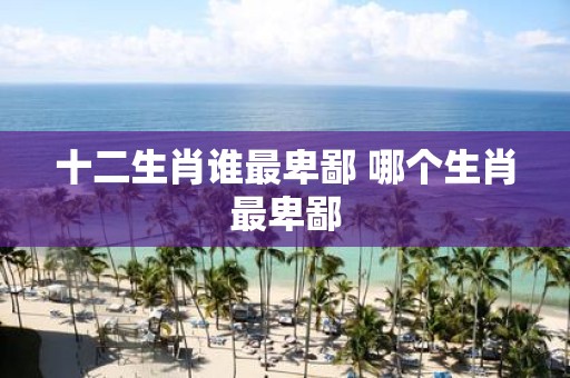 十二生肖谁最卑鄙 哪个生肖最卑鄙