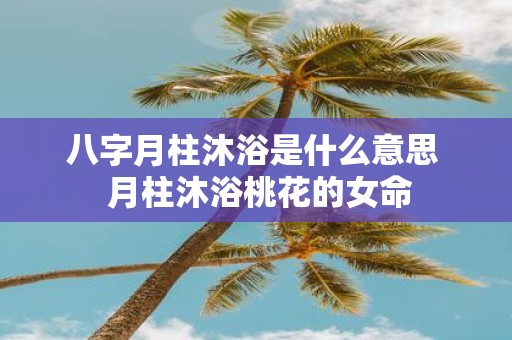 八字月柱沐浴是什么意思 月柱沐浴桃花的女命