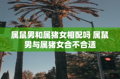 属鼠男和属猪女相配吗 属鼠男与属猪女合不合适