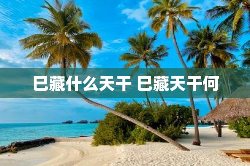 巳藏什么天干 巳藏天干何